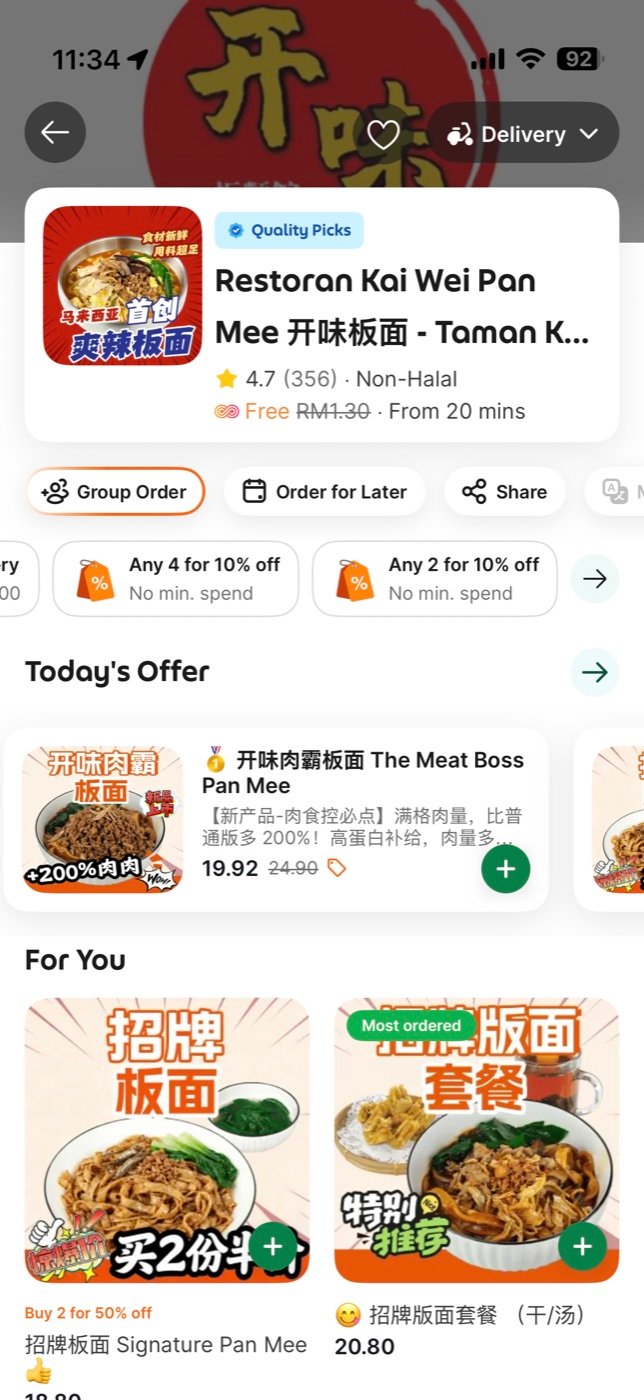 Kai Wei menu